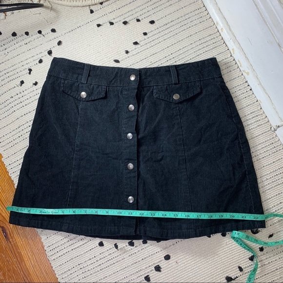 BDG Black Corduroy Snap Button Down Skirt - Picture 9 of 11